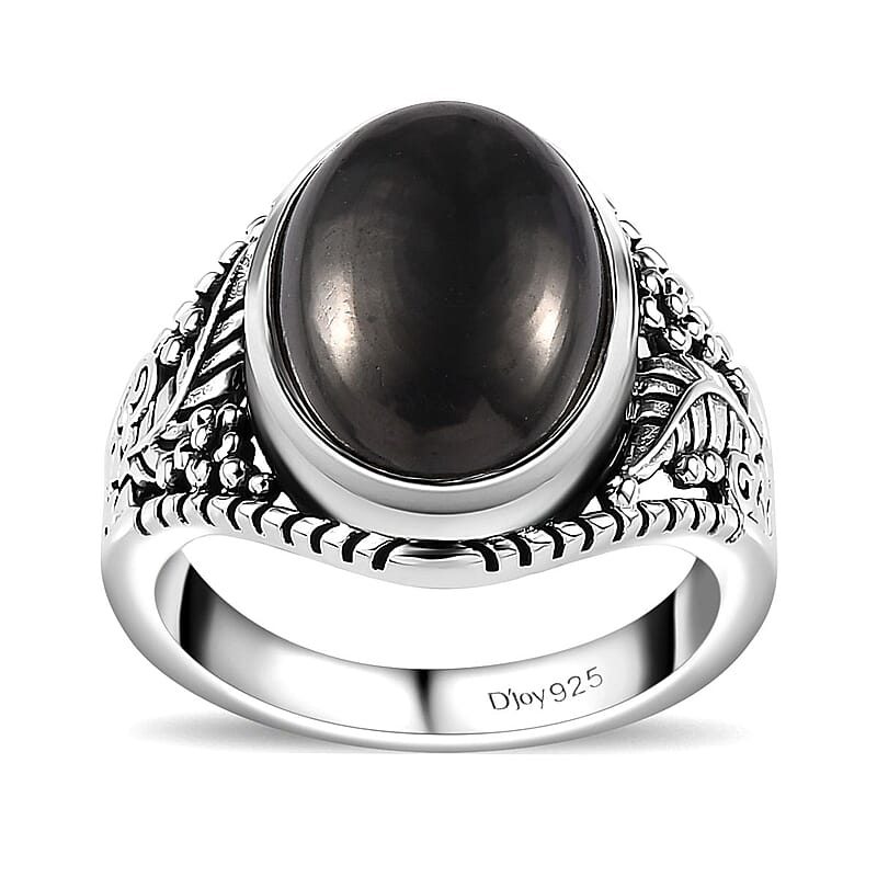 Artisan Crafted Elite Shungite 3.35 ctw South West Style Ring in Black Oxidized Sterling Silver (Size 10.0)