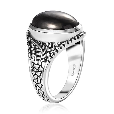 Artisan Crafted Elite Shungite 3.35 ctw South West Style Ring in Black Oxidized Sterling Silver (Size 10.0)