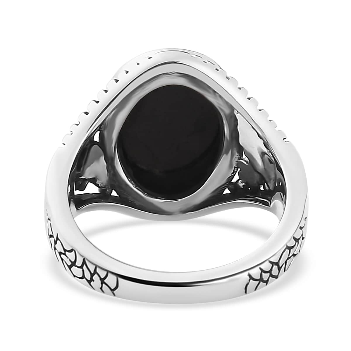 Artisan Crafted Elite Shungite Solitaire Ring in Sterling Silver (Size 10.0) 4.40 ctw image number 4