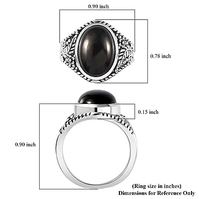 Artisan Crafted Elite Shungite 3.35 ctw South West Style Ring in Black Oxidized Sterling Silver (Size 10.0)