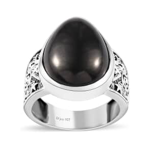 Artisan Crafted Elite Shungite South West Style Celestial Ring in Sterling Silver (Size 10.0) 7.25 ctw