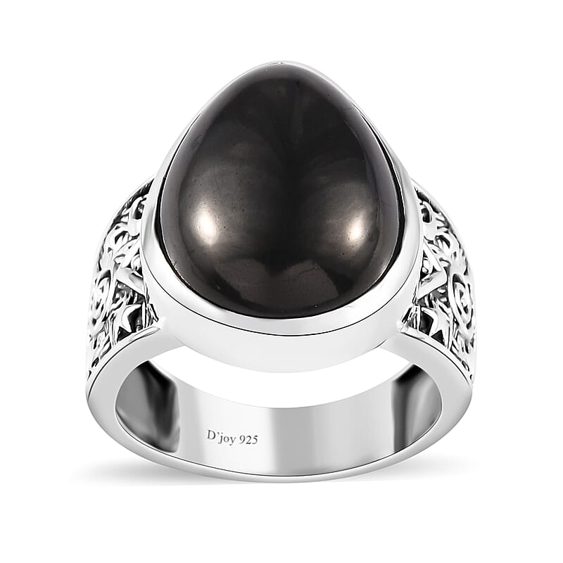 Artisan Crafted Elite Shungite South West Style Celestial Ring in Sterling Silver (Size 10.0) 7.25 ctw