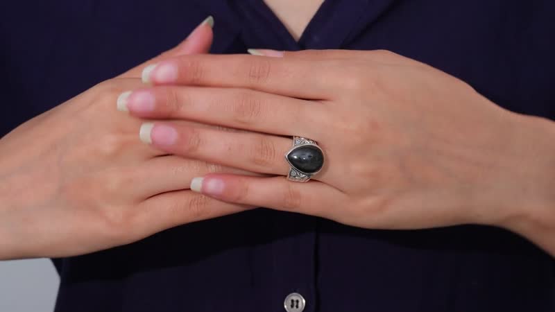 Artisan Crafted Elite Shungite Solitaire Ring in Sterling Silver (Size 10.0) 7.25 ctw