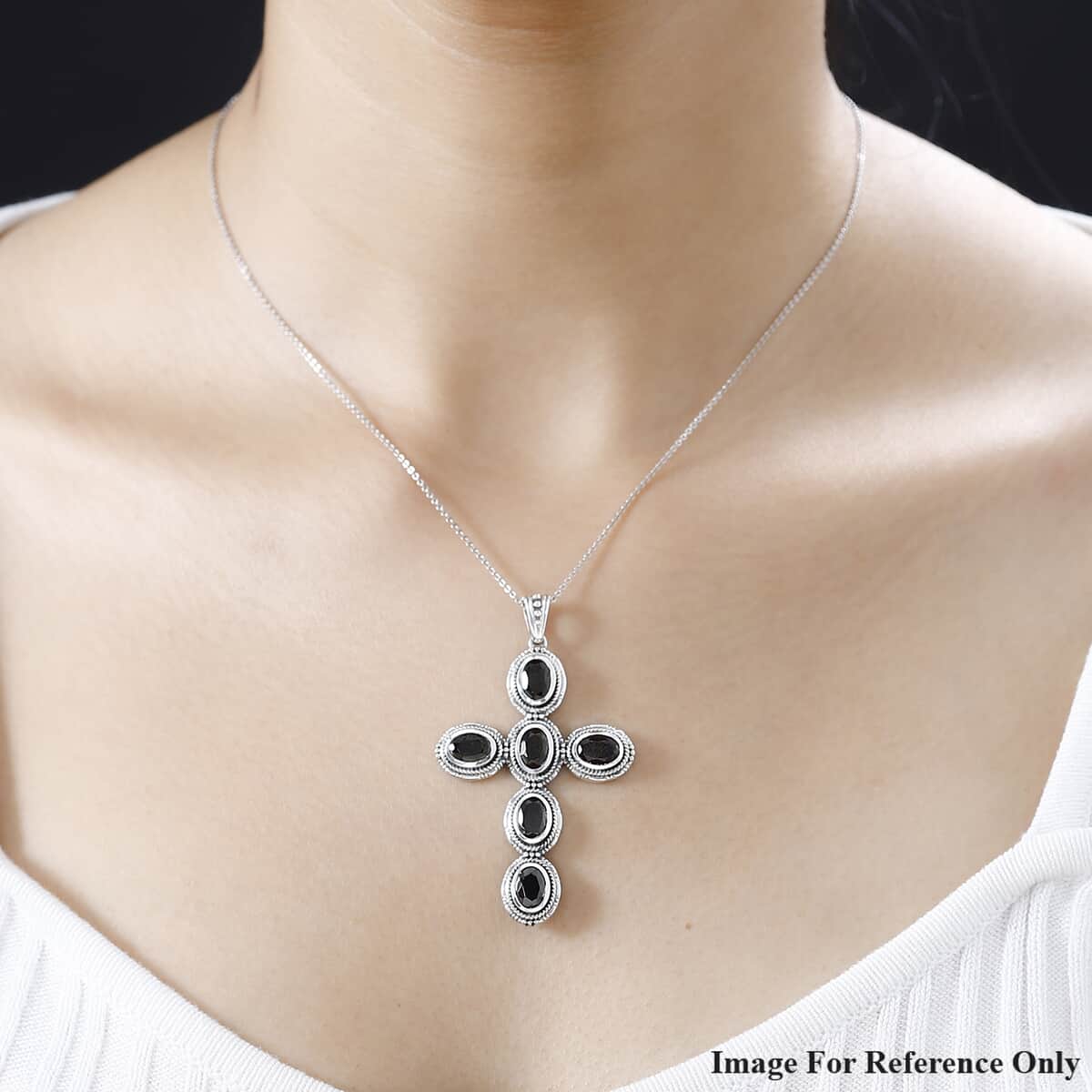 Artisan Crafted Elite Shungite South West Style Cross Pendant in Sterling Silver 2.80 ctw image number 2
