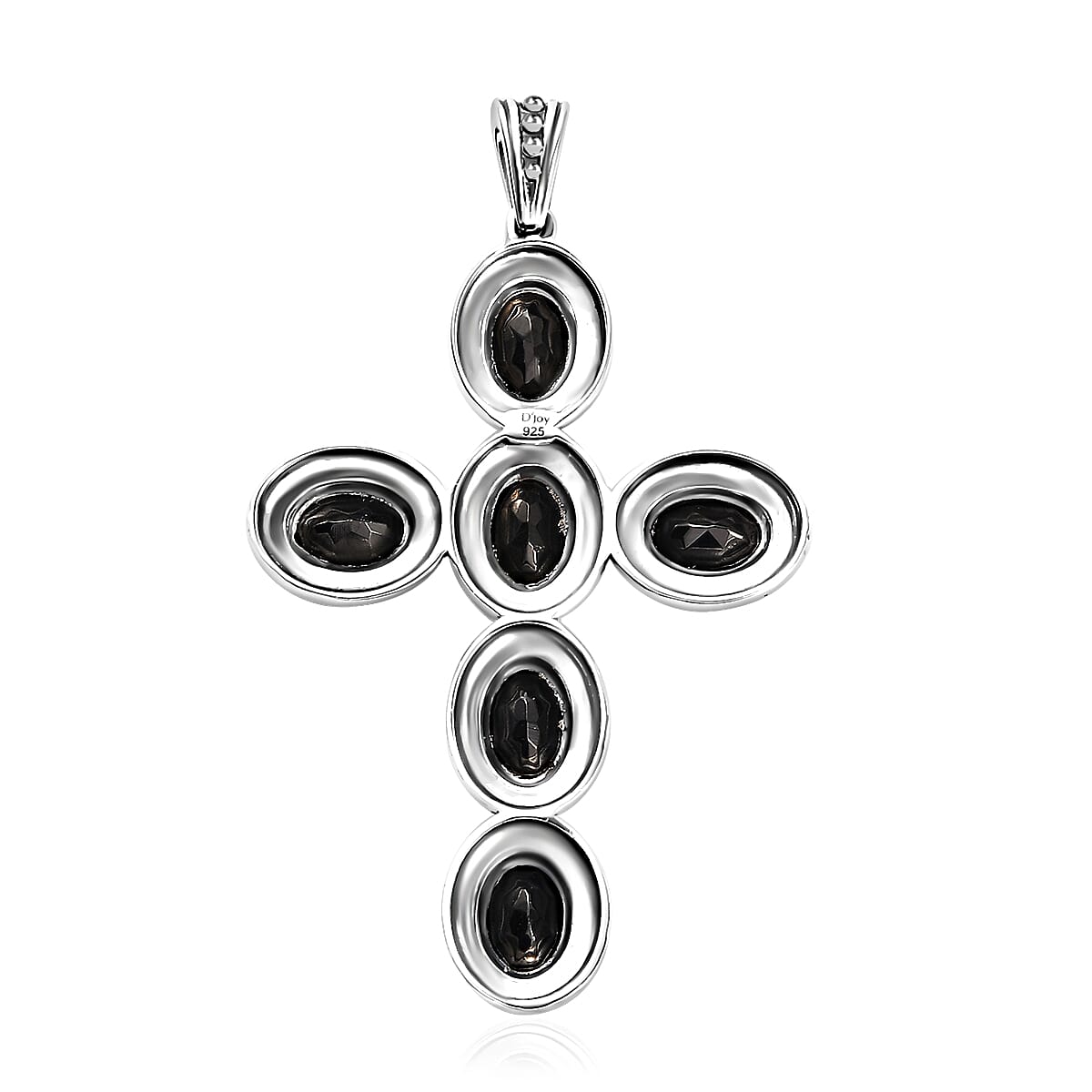 Artisan Crafted Elite Shungite South West Style Cross Pendant without Chain in Sterling Silver 2.80 ctw