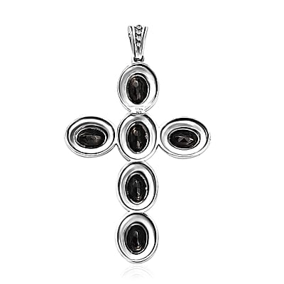 Artisan Crafted Elite Shungite South West Style Cross Pendant without Chain in Sterling Silver 2.80 ctw