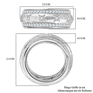 Moissanite 1.33 ctw Band Ring in Rhodium Over Sterling Silver (Size 8)
