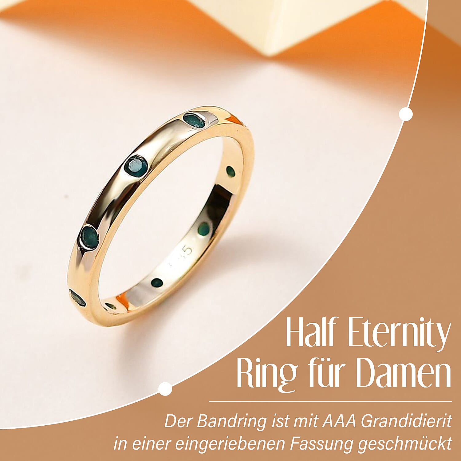 AAA Grandidierite 0.25 ctw Band Ring in 14K Yellow Gold (Size 6.5)
