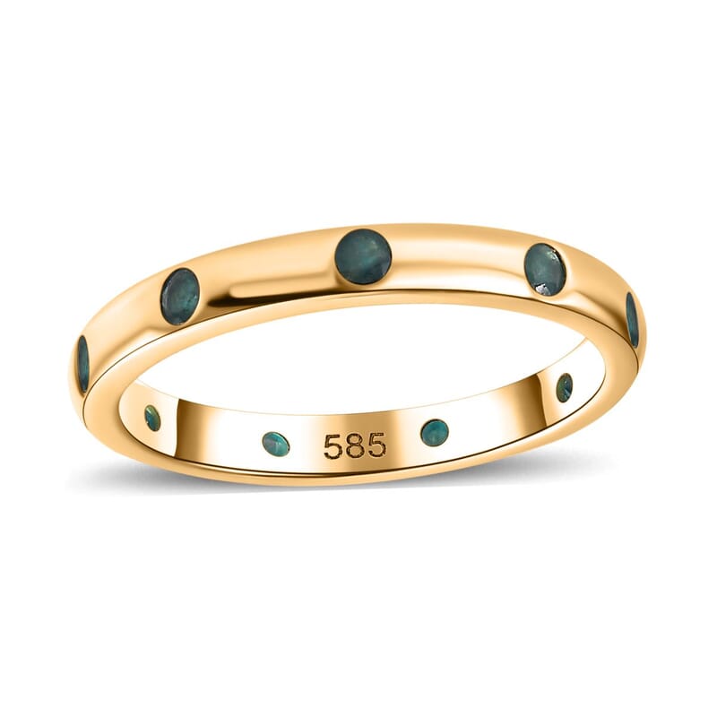 AAA Grandidierite 0.25 ctw Band Ring in 14K Yellow Gold (Size 6.5)