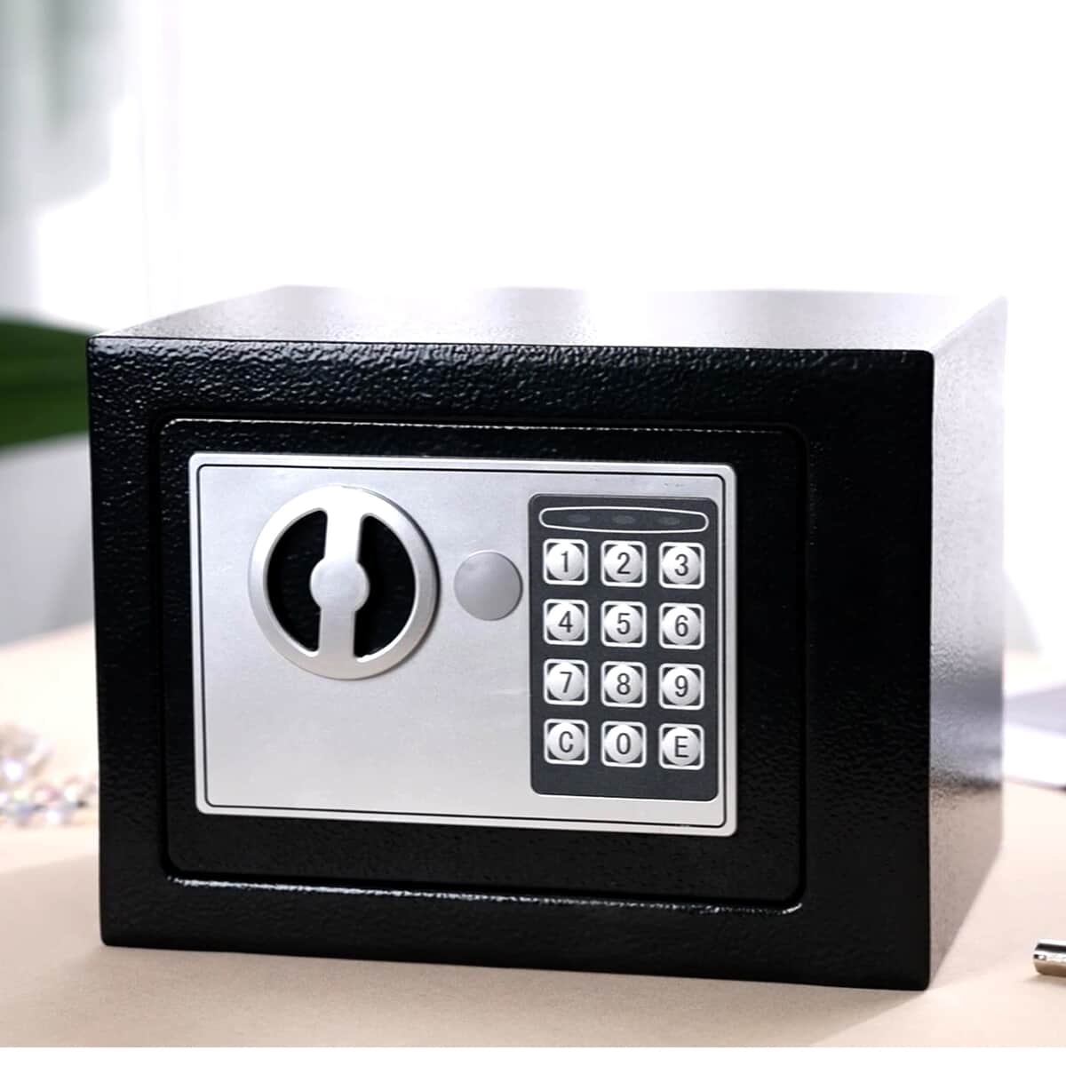 Safe Box with Password Lock and Two Emergency Keys (Powered by 4xAA Batteries) image number 1