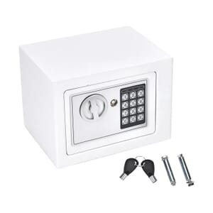 Safe Box with Password Lock and Two Emergency Keys (Powered by 4xAA Batteries)