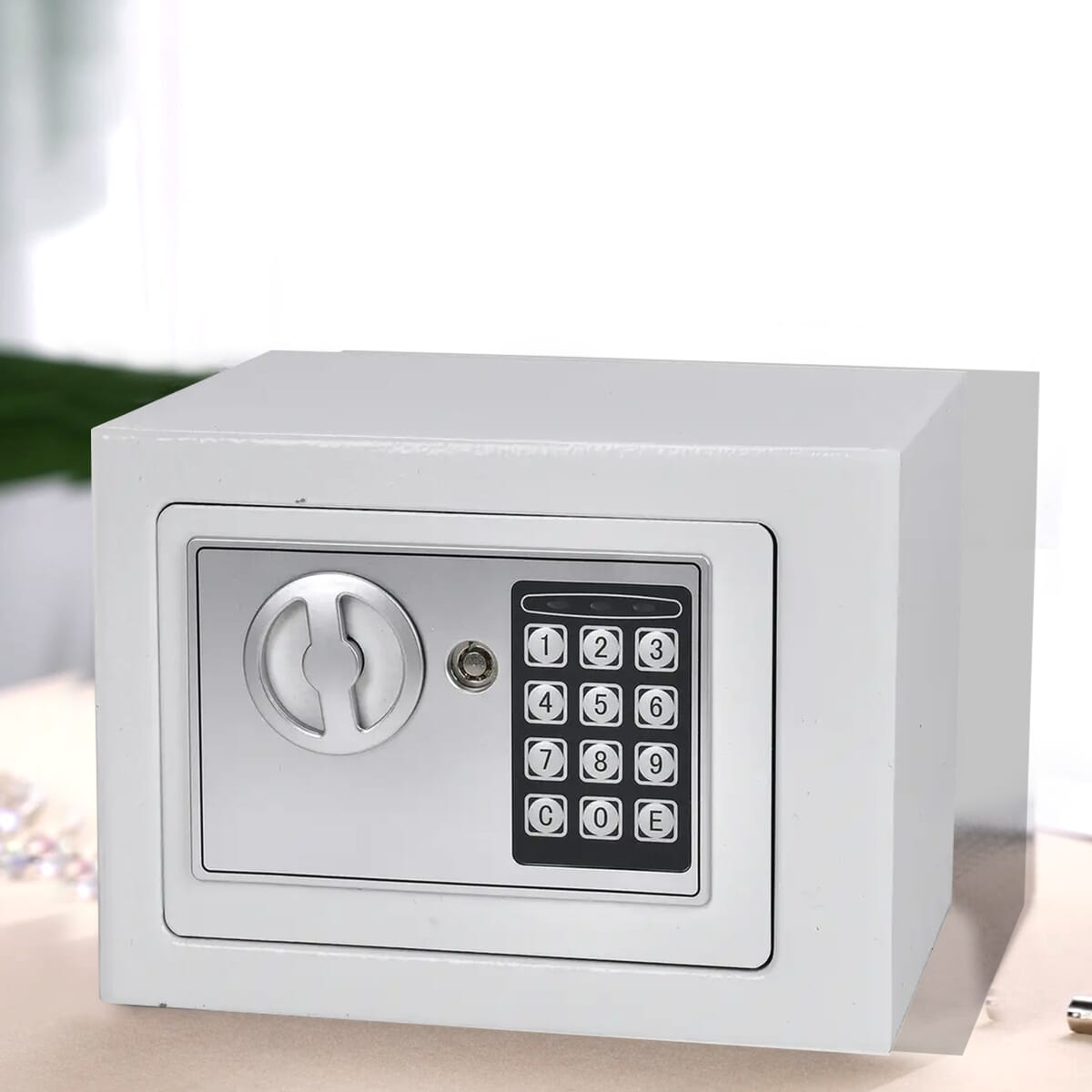 Safe Box with Password Lock and Two Emergency Keys (Powered by 4xAA Batteries) image number 1