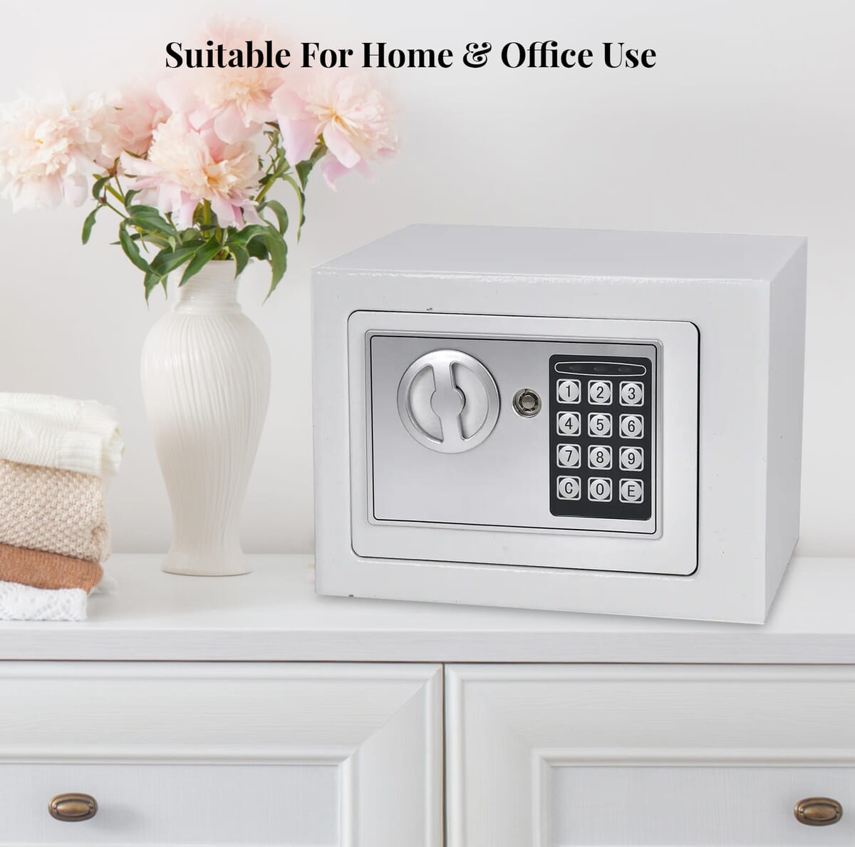 Safe Box with Password Lock and Two Emergency Keys (Powered by 4xAA Batteries) image number 5