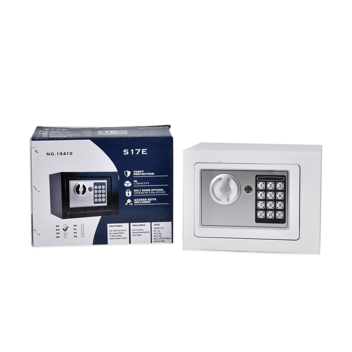 Safe Box with Password Lock and Two Emergency Keys (Powered by 4xAA Batteries) image number 8