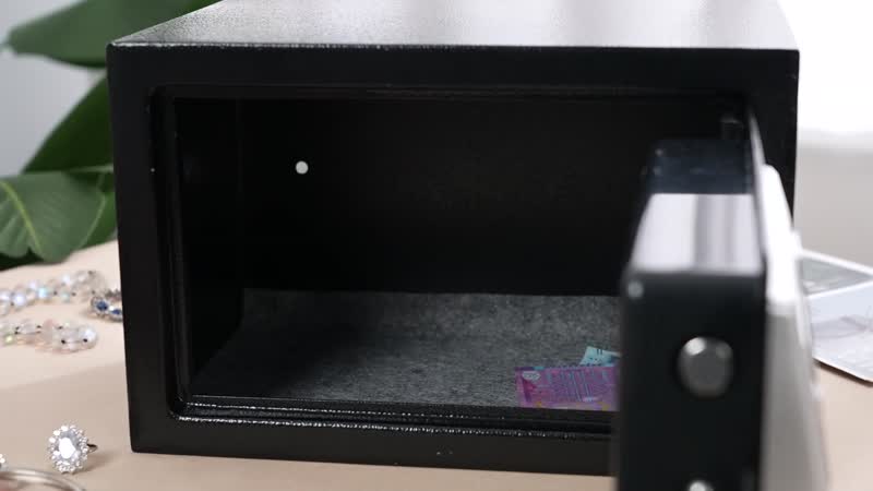 Safe Box with Password Lock and Two Emergency Keys (Powered by 4xAA Batteries) (6.69""x9.05""x6.69"")