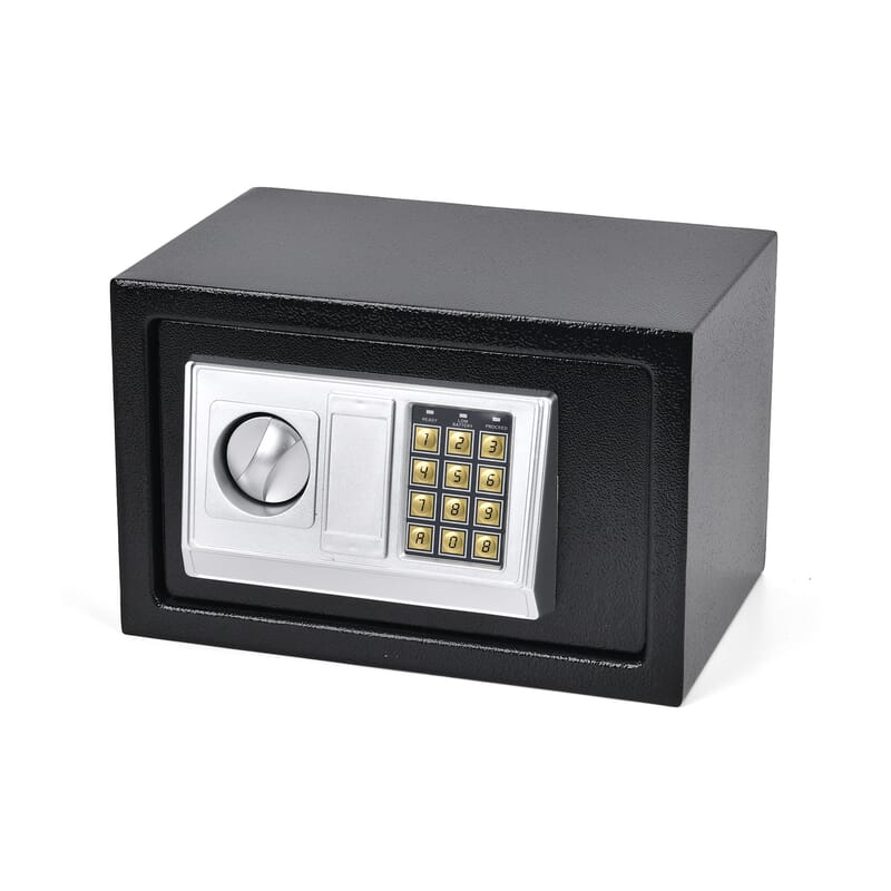 Safe Box with Password Lock and Two Emergency Keys (Powered by 4xAA Batteries)