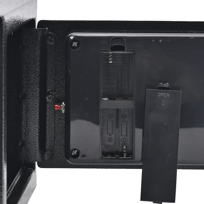 Safe Box with Password Lock and Two Emergency Keys (Powered by 4xAA Batteries)