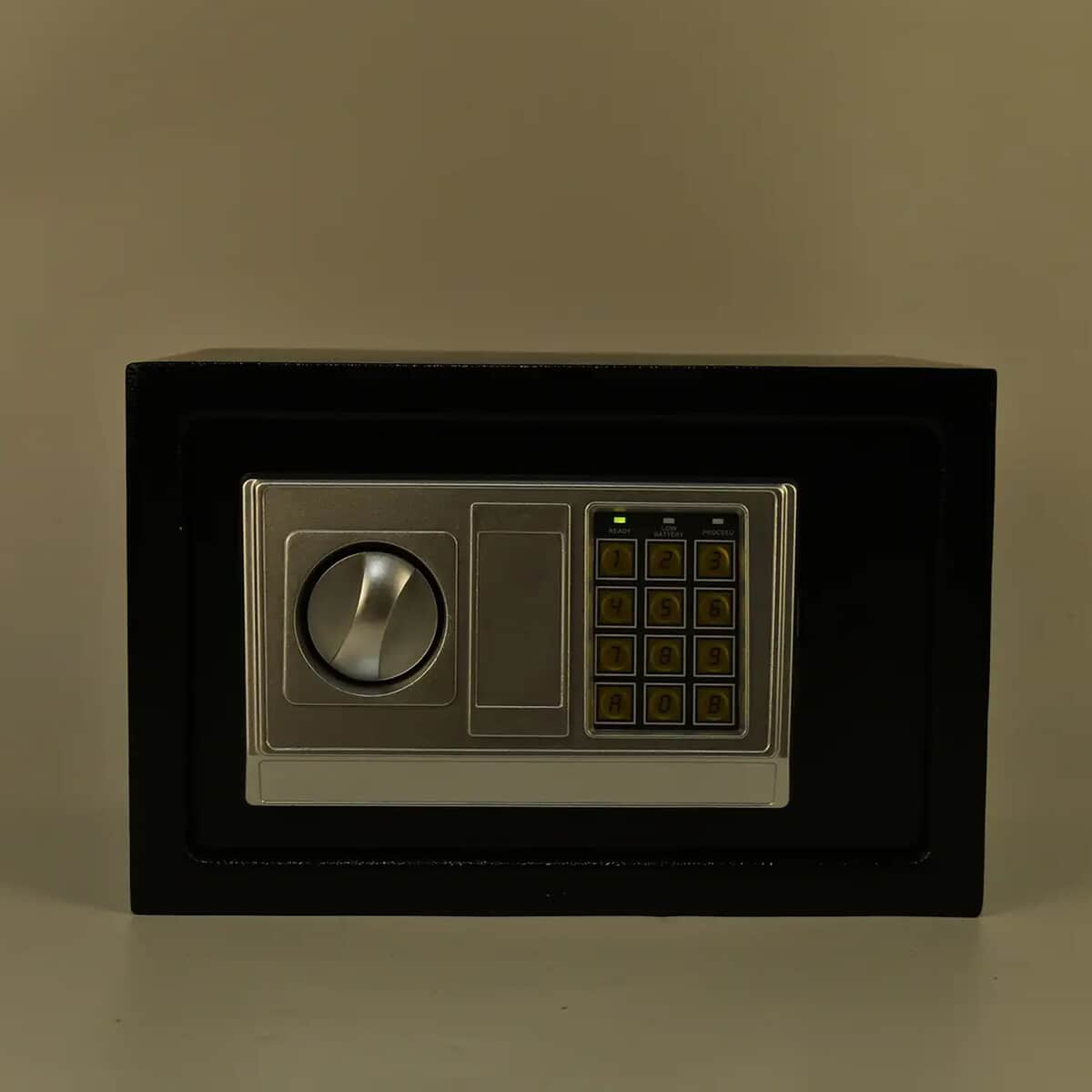 Safe Box with Password Lock and Two Emergency Keys (Powered by 4xAA Batteries) (6.69"x9.05"x6.69") image number 7