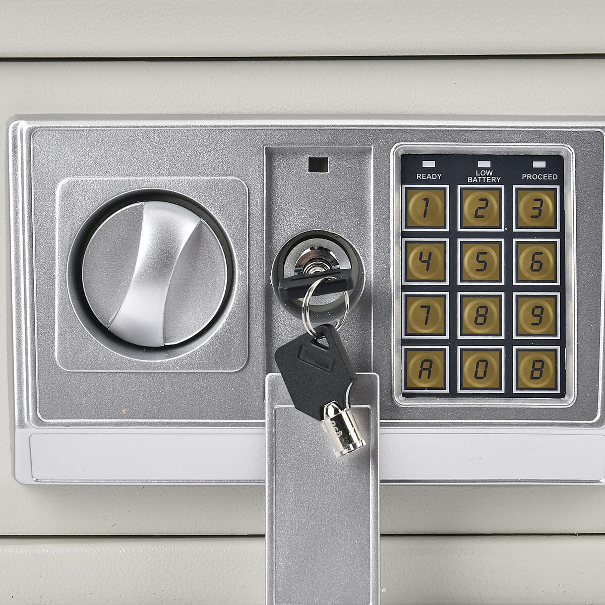 Safe Box with Password Lock and Two Emergency Keys (Powered by 4xAA Batteries) image number 4