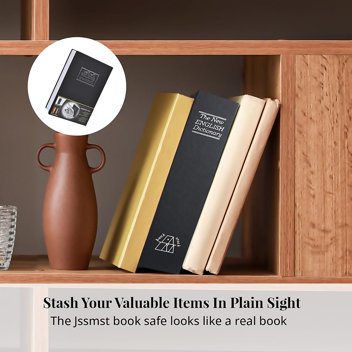 Dictionary Diversion Secret Hidden Safe Storage Book with Password Lock - Black image number 2
