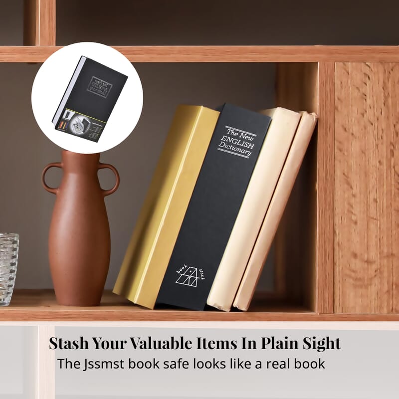 Dictionary Diversion Secret Hidden Safe Storage Book with Password Lock - Black