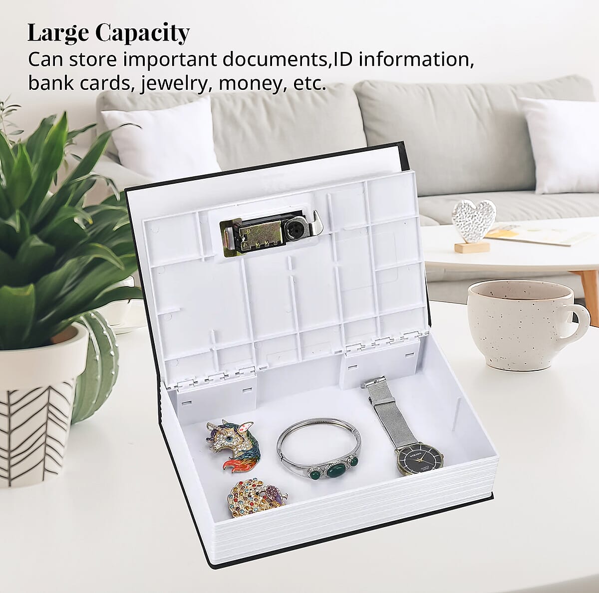 Dictionary Diversion Secret Hidden Safe Storage Book with Password Lock - Black image number 4