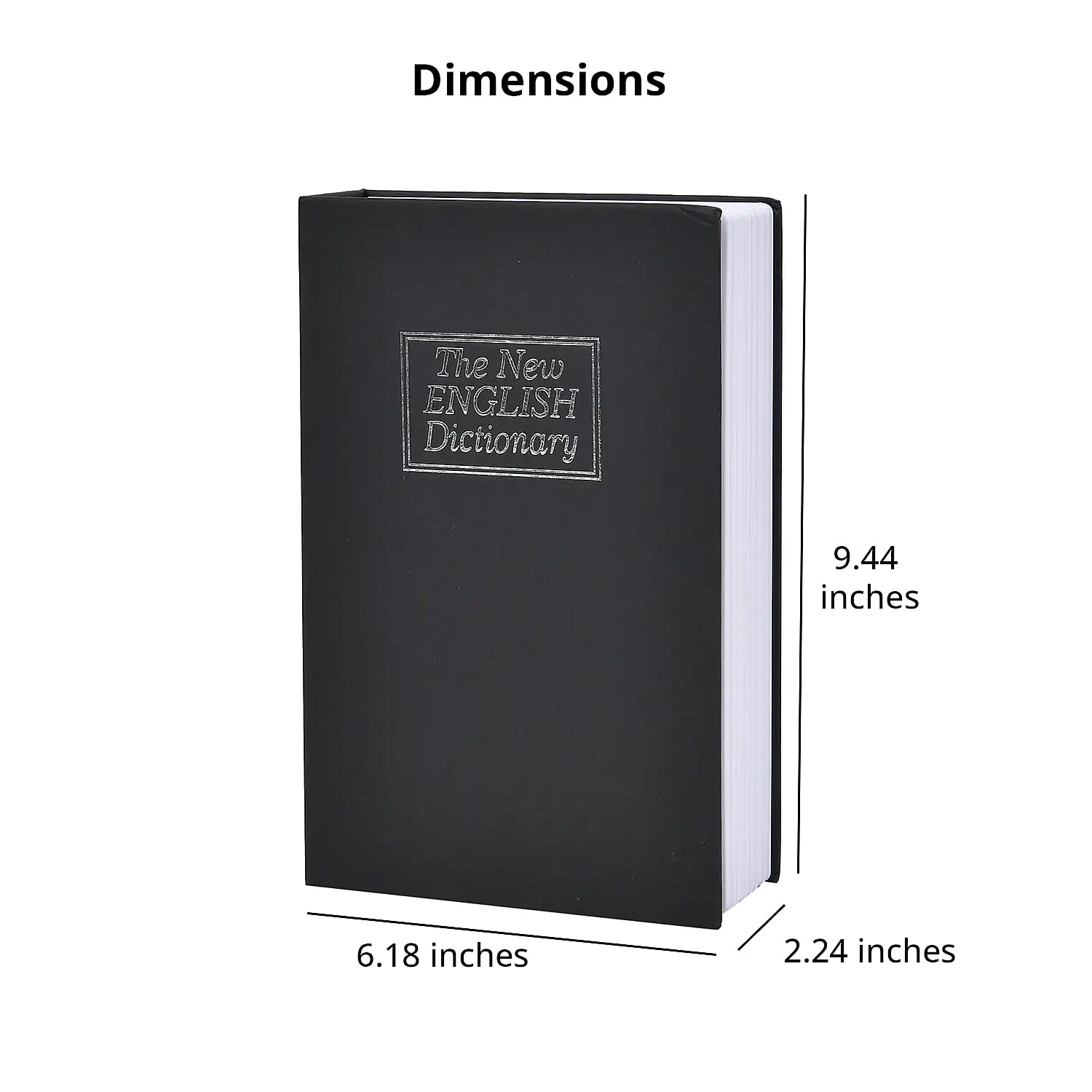 Dictionary Diversion Secret Hidden Safe Storage Book with Password Lock - Black