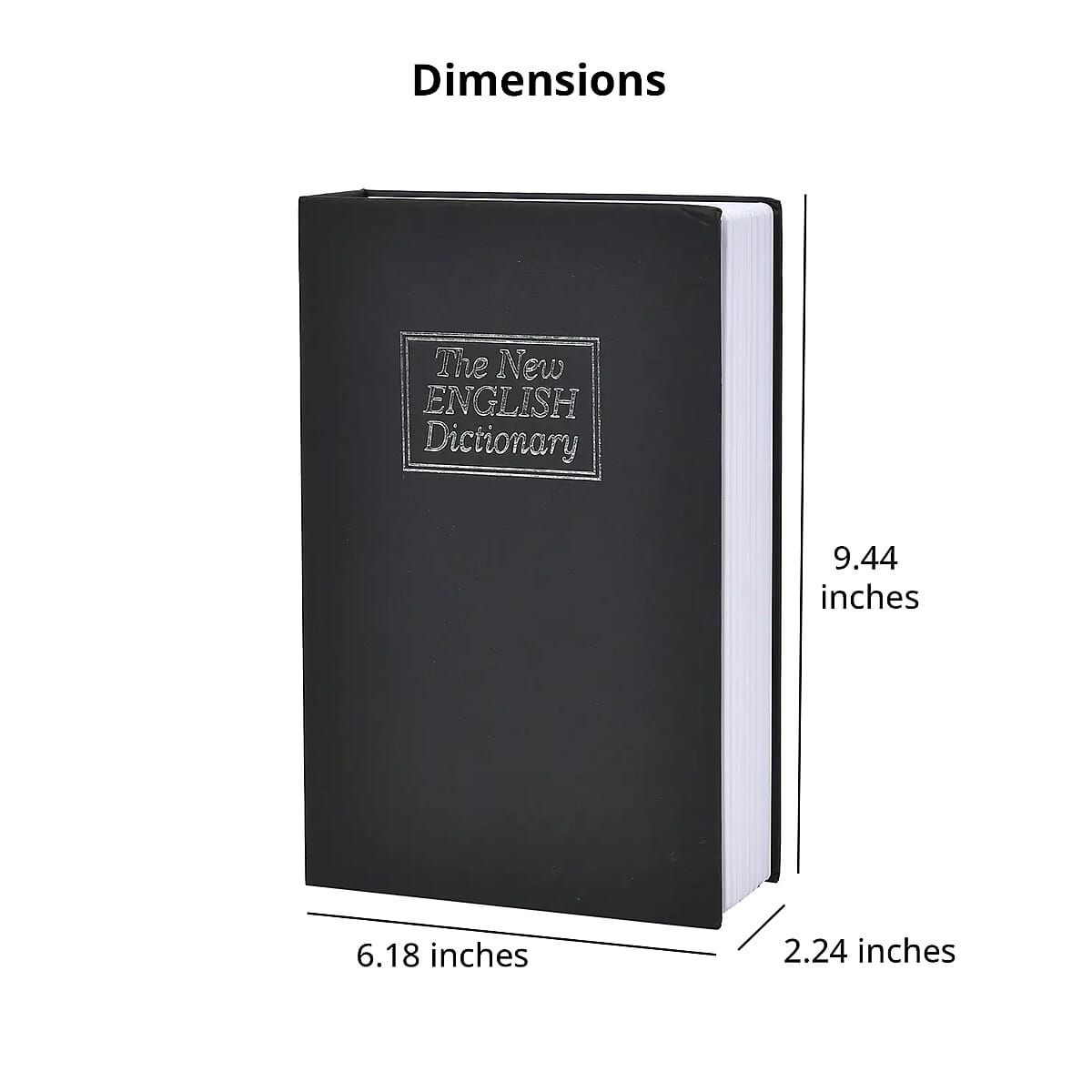 Dictionary Diversion Secret Hidden Safe Storage Book with Password Lock - Black image number 7