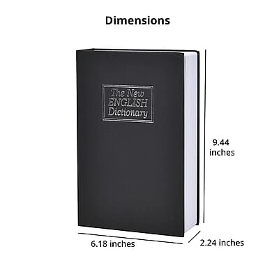 Dictionary Diversion Secret Hidden Safe Storage Book with Password Lock - Black