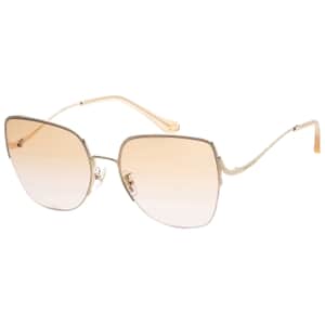 Coach Women's Shiny Light Gold Oversized Sunglasses with Protection Case