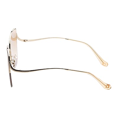 Coach Women's Shiny Light Gold Oversized Sunglasses with Protection Case