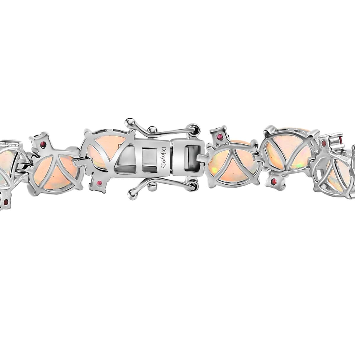 Ethiopian Welo Opal and Orissa Rhodolite Garnet Bracelet in Platinum Over Sterling Silver (8.00 In) 21.00 ctw image number 4