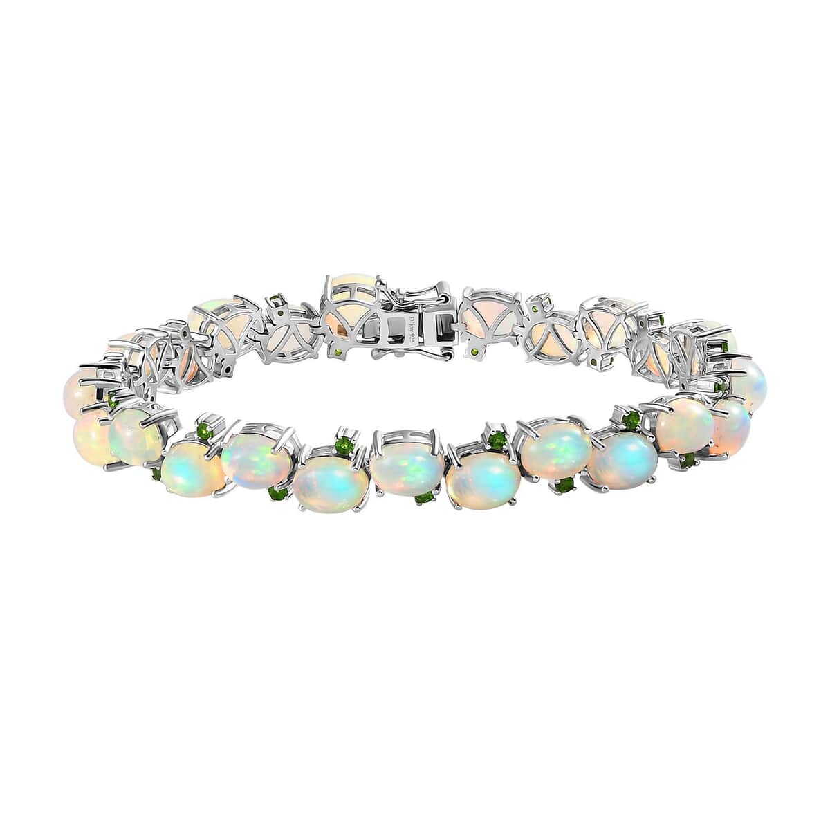 Ethiopian Welo Opal and Chrome Diopside Bracelet in Platinum Over Sterling Silver (8.00 In) 21.00 ctw image number 0