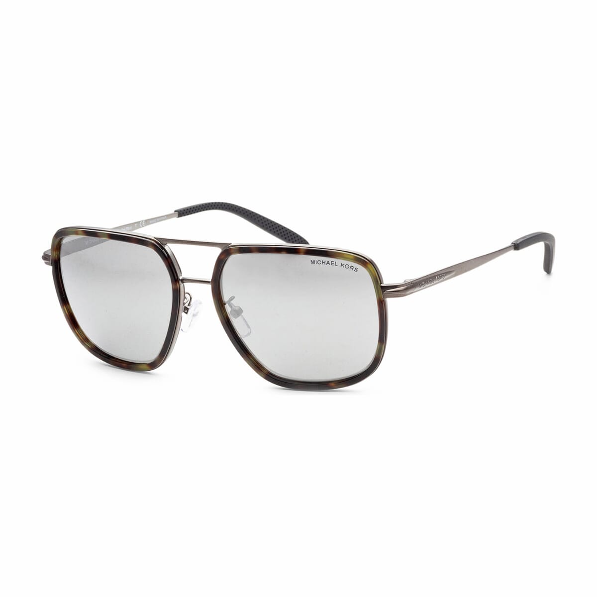 Michael Kors Men's Matte Gunmetal Square Aviator Sunglasses with Protection Case image number 0
