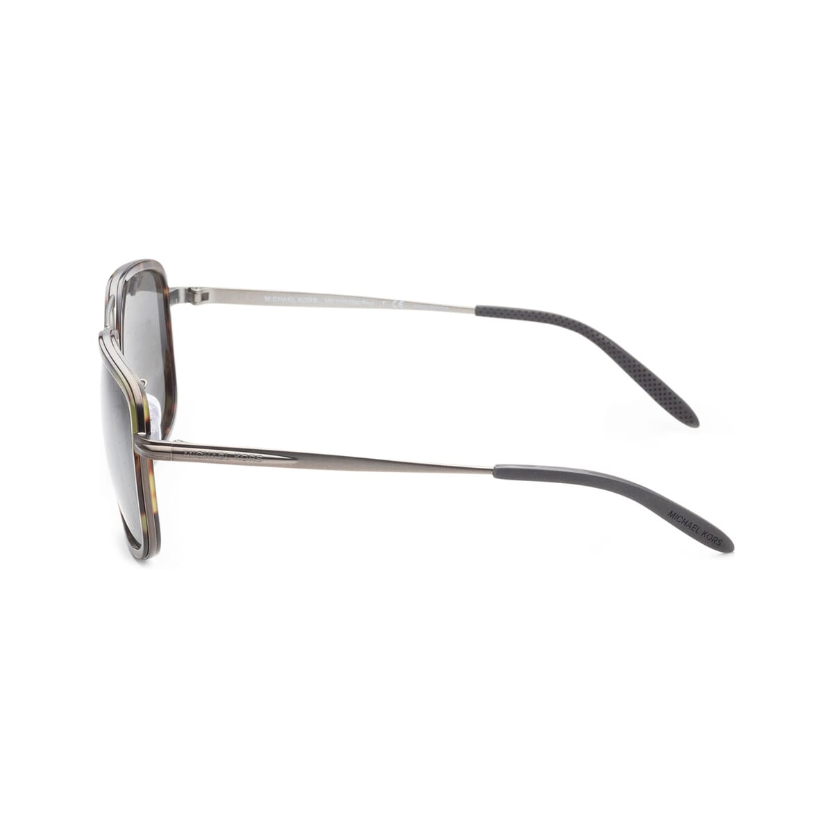 Michael Kors Men's Matte Gunmetal Square Aviator Sunglasses with Protection Case image number 1