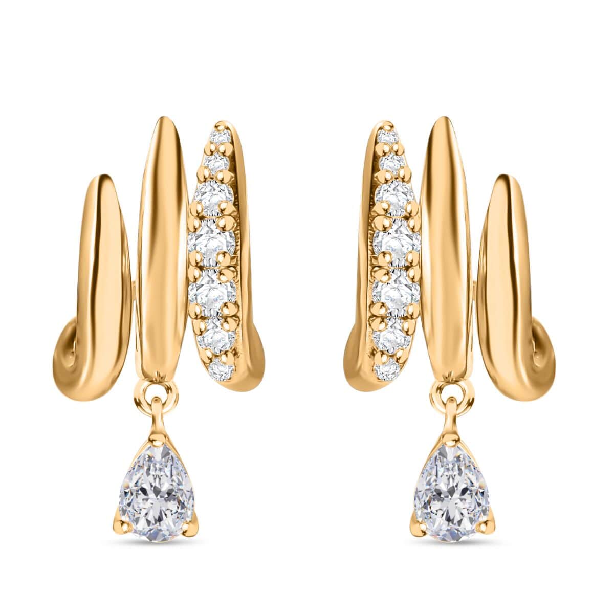 Moissanite 1.30 ctw Earrings in Vermeil Yellow Gold Over Sterling Silver  image number 0