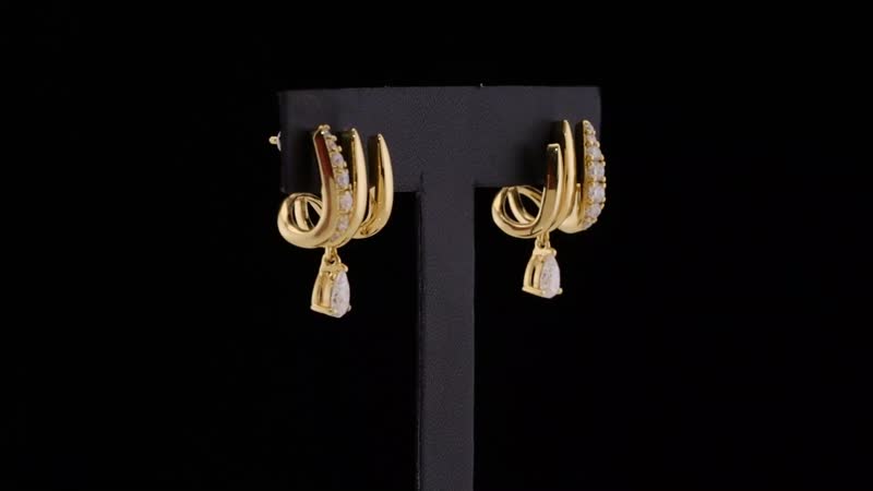D'Joy Moissanite 1.30 ctw Earrings in Vermeil Yellow Gold Over Sterling Silver
