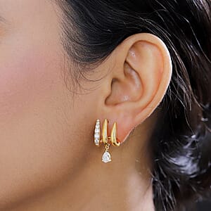 D'Joy Moissanite 1.30 ctw Earrings in Vermeil Yellow Gold Over Sterling Silver 