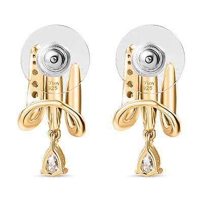 D'Joy Moissanite 1.30 ctw Earrings in Vermeil Yellow Gold Over Sterling Silver 