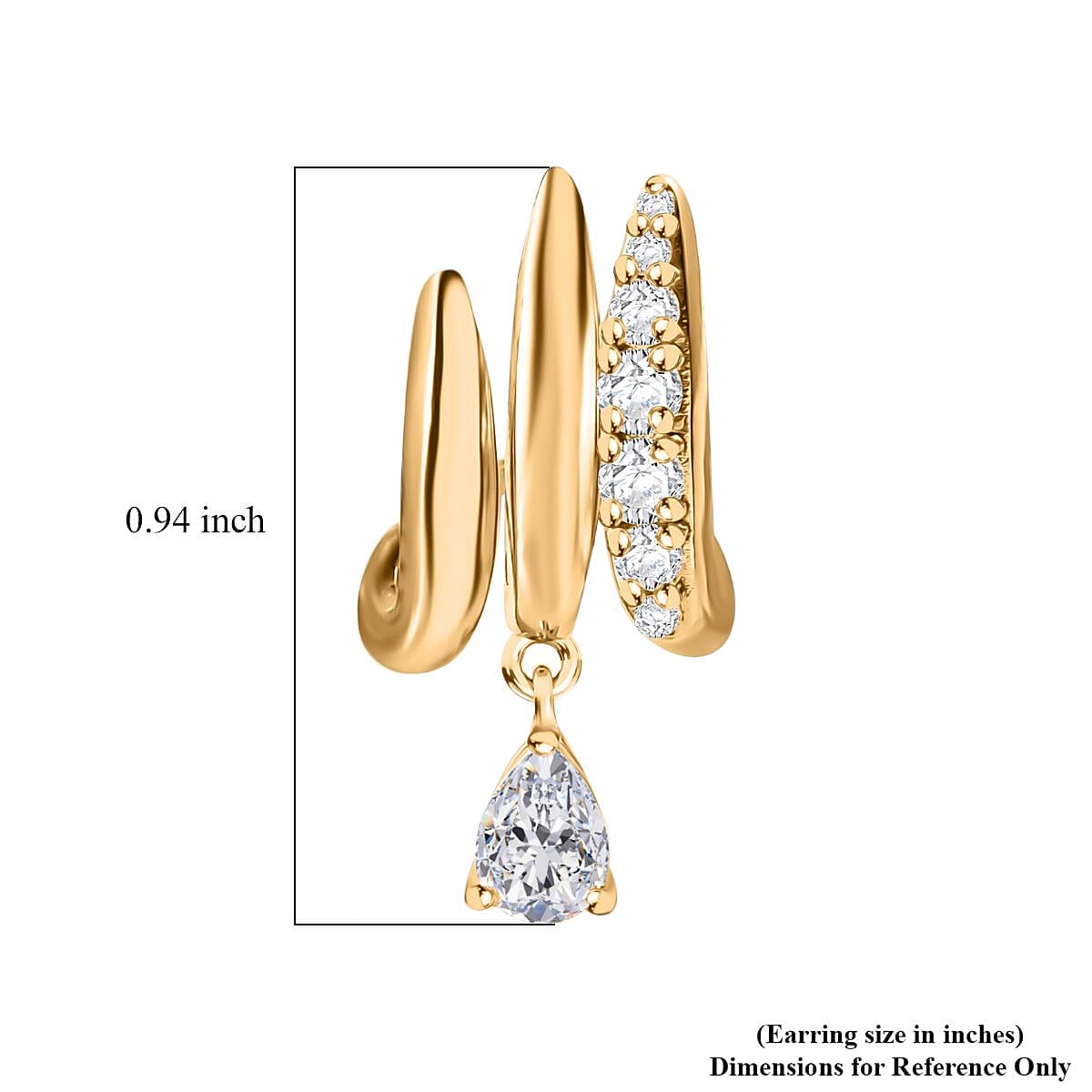 D'Joy Moissanite 1.30 ctw Earrings in Vermeil Yellow Gold Over Sterling Silver 