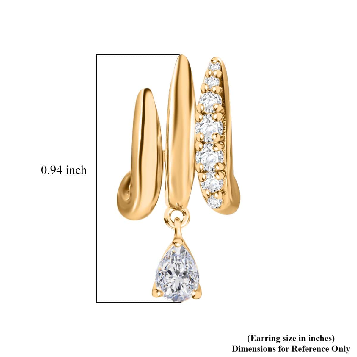 Moissanite 1.30 ctw Earrings in Vermeil Yellow Gold Over Sterling Silver  image number 4