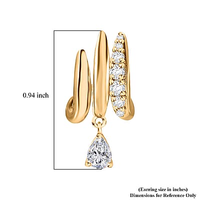 D'Joy Moissanite 1.30 ctw Earrings in Vermeil Yellow Gold Over Sterling Silver 