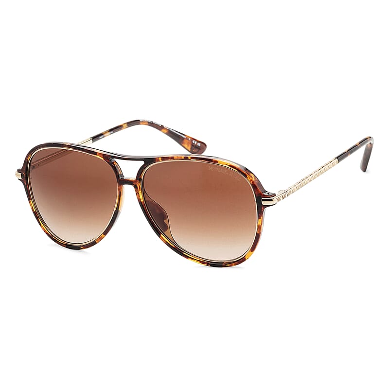 Michael Kors Women's Dark Tortoise Aviator Sunglasses with Protection Case