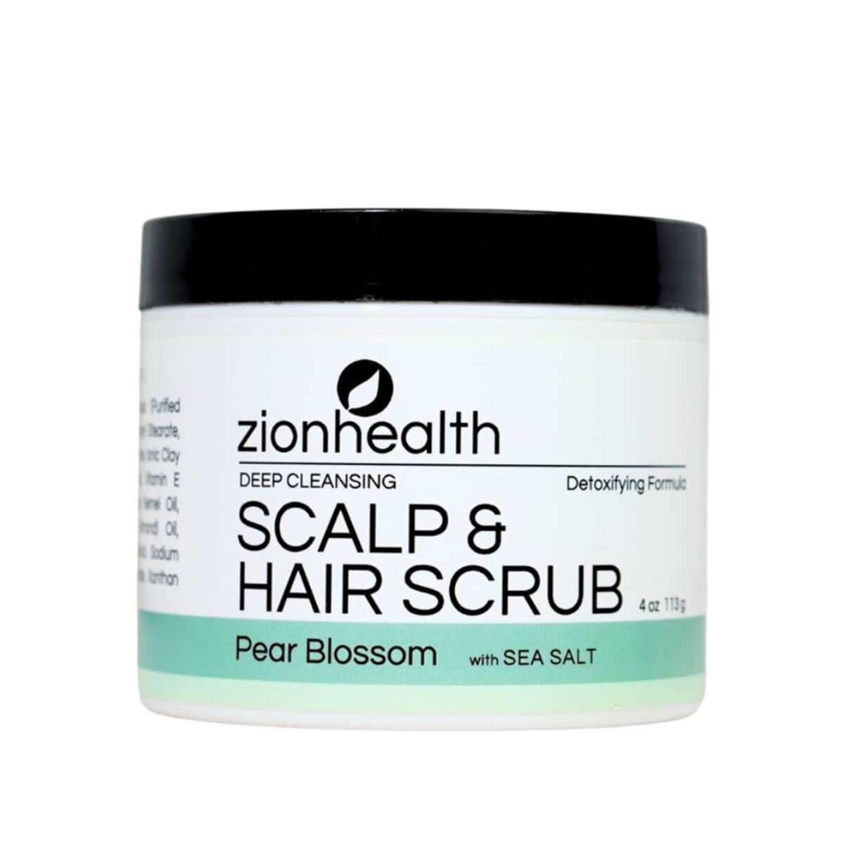 ZionHealth Deep Cleansing Scalp & Hair Scrub with Sea Salt- Pear Blossom (4oz) (Ships in 8-10 Business Days) image number 0