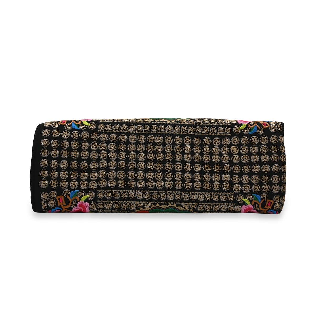Multi Color Floral Embroidered Handbag with Shoulder Strap image number 3