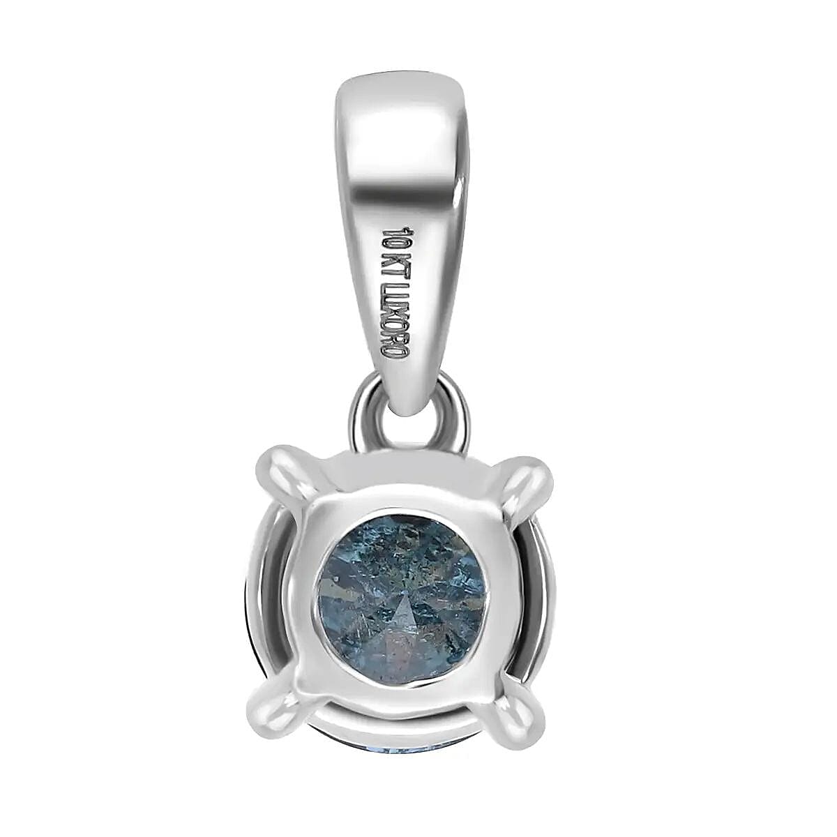 Luxoro 14K White Gold Venice Blue Diamond I1-I2 Solitaire Ring (Size 6.0) 1.00 ctw