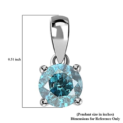 Luxoro 14K White Gold Venice Blue Diamond I1-I2 Solitaire Ring (Size 6.0) 1.00 ctw
