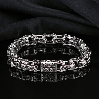 Bali Legacy Men's Bracelet in Sterling Silver (6.50 In) 33.94 Grams