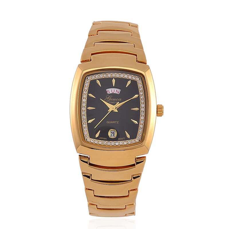 Genoa Japanese Movement Watch ION Plated YG Stainless Steel