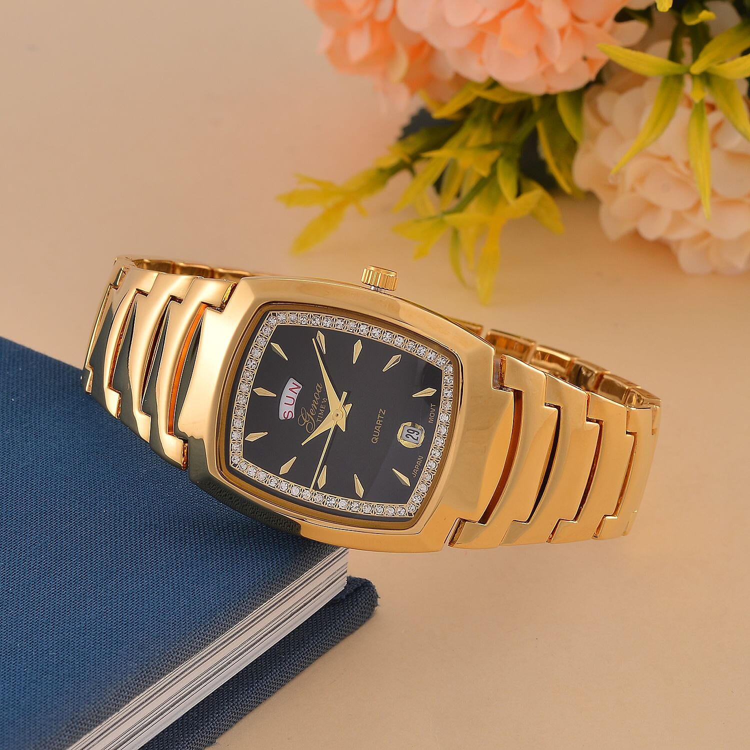 Genoa Japanese Movement Watch ION Plated YG Stainless Steel